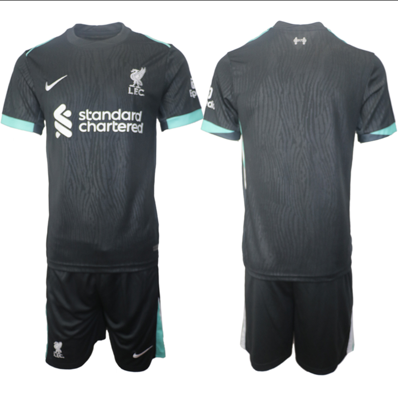 Men 2024-2025 Club Liverpool away Black blank Soccer Jersey->customized soccer jersey->Custom Jersey